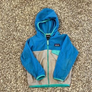 Patagonia Micro-D Snap-T Fleece Hoodie - 2T - Blue/Grey